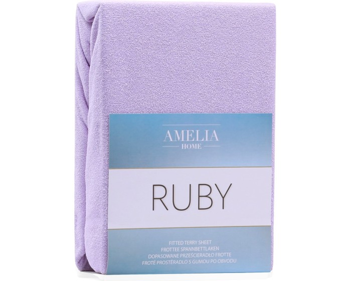 Froté prestieradlo s gumou AmeliaHome Ruby lila